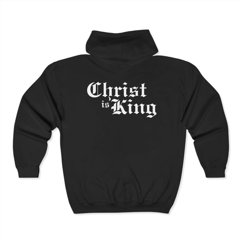 Black "CHRIST IS KING" Full Zip Hoodie